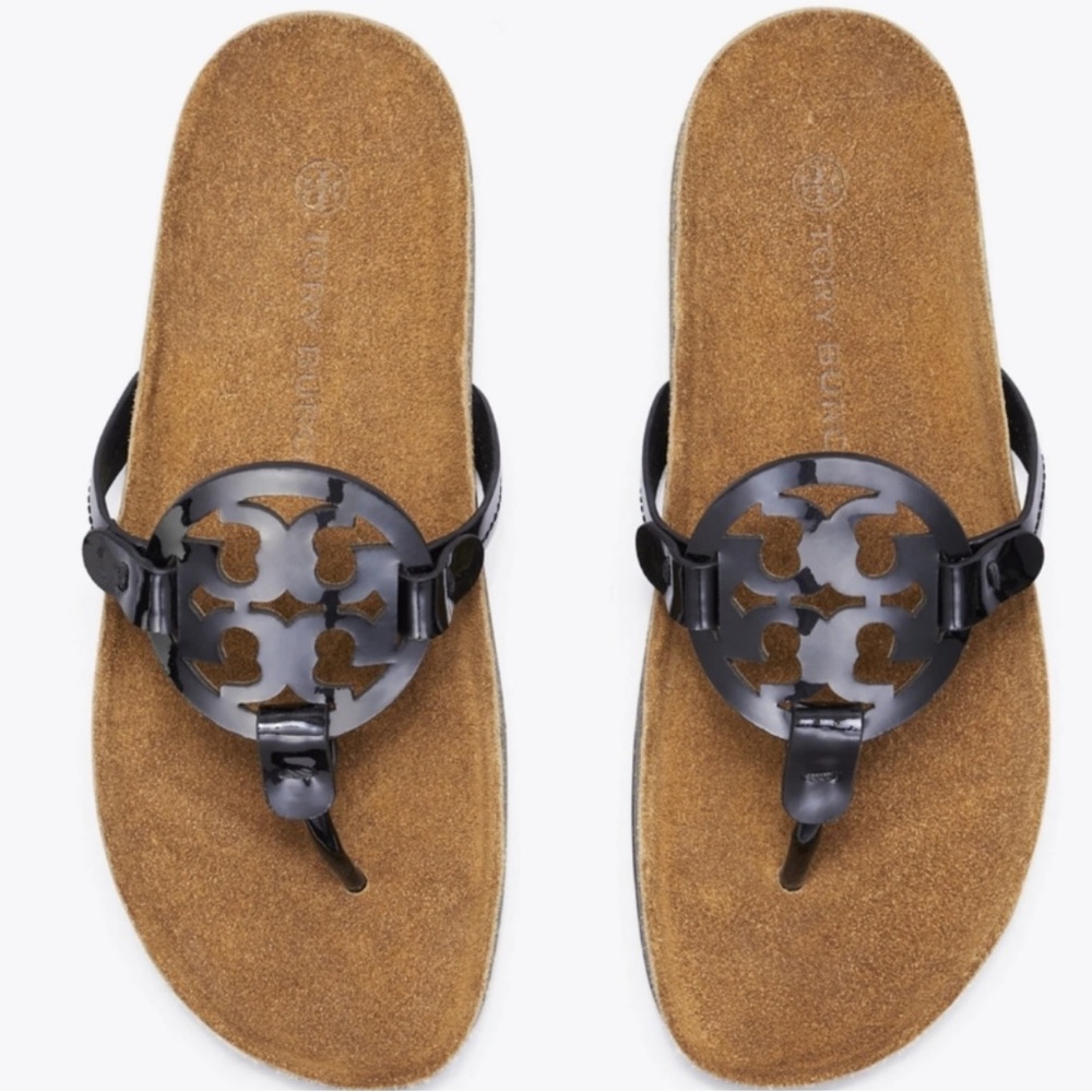 Tory Burch Black and Tan Sandals